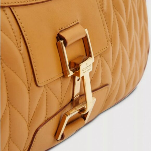 Gucci Camel Lambskin Leather Hobo Handbag - Picture 2 of 8